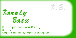 karoly batu business card